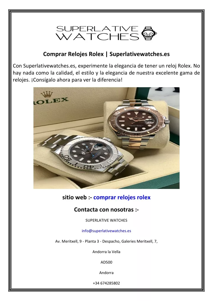 comprar relojes rolex superlativewatches es