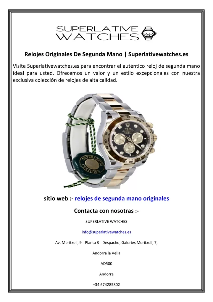 relojes originales de segunda mano