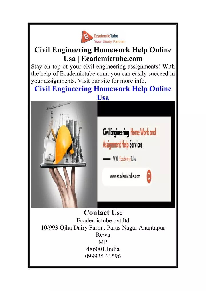 civil engineering homework help online