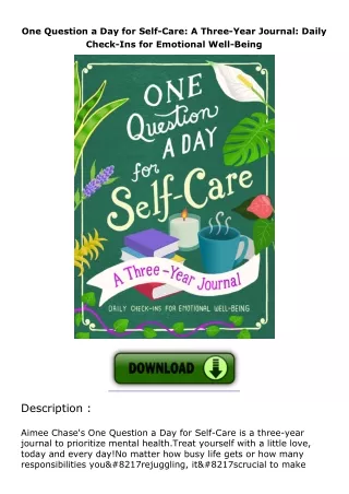 One-Question-a-Day-for-SelfCare-A-ThreeYear-Journal-Daily-CheckIns-for-Emotional-WellBeing