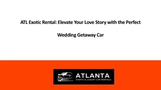 ATL Exotic Rental: Elevate Your Love Story with the Perfect Wedding Getaway Car