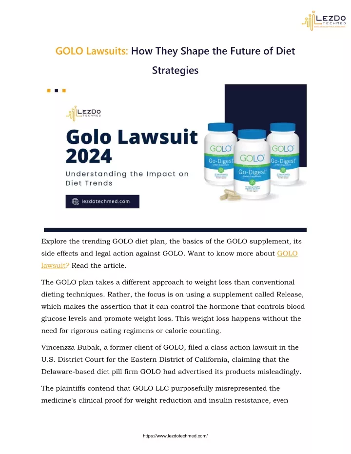 golo lawsuits how they shape the future of diet