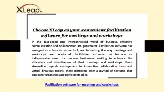 Choose XLeap as your convenient facilitation software for meetings and workshops