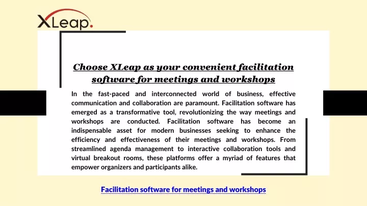 choose xleap as your convenient facilitation