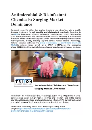 Antimicrobial & Disinfectant Chemicals: Surging Market Dominance