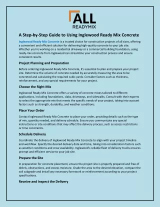 a step by step guide to using inglewood ready