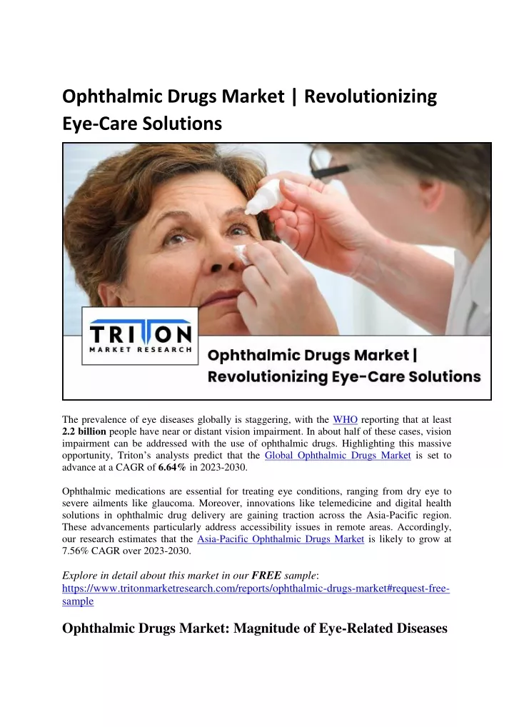 ophthalmic drugs market revolutionizing eye care