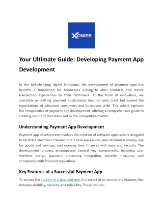 Your Ultimate Guide: Developing Payment App Development