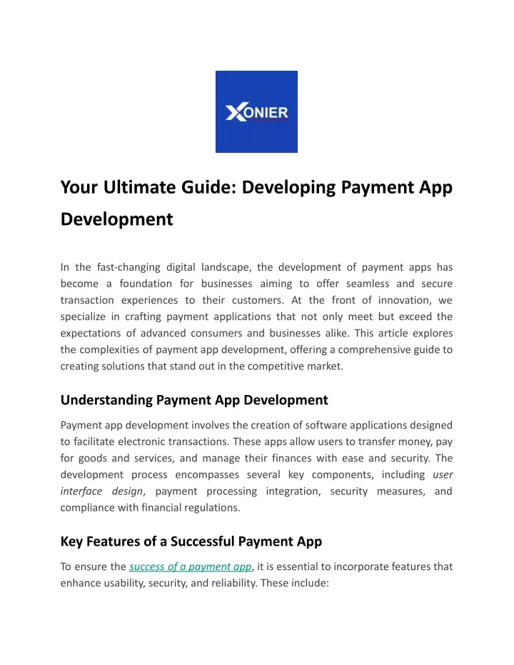your ultimate guide developing payment app