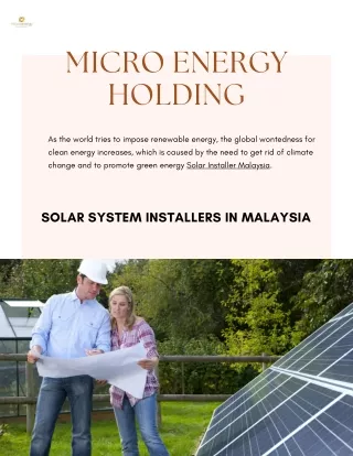 Solar System Installers in Malaysia