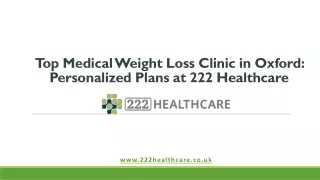 Oxford's Trusted Weight Loss Clinic | 222 Healthcare