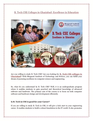 b tech cse colleges in ghaziabad excellence