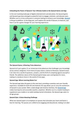 Unleashing the Power of Quizard Your Ultimate Guide to the Quizard Game and App