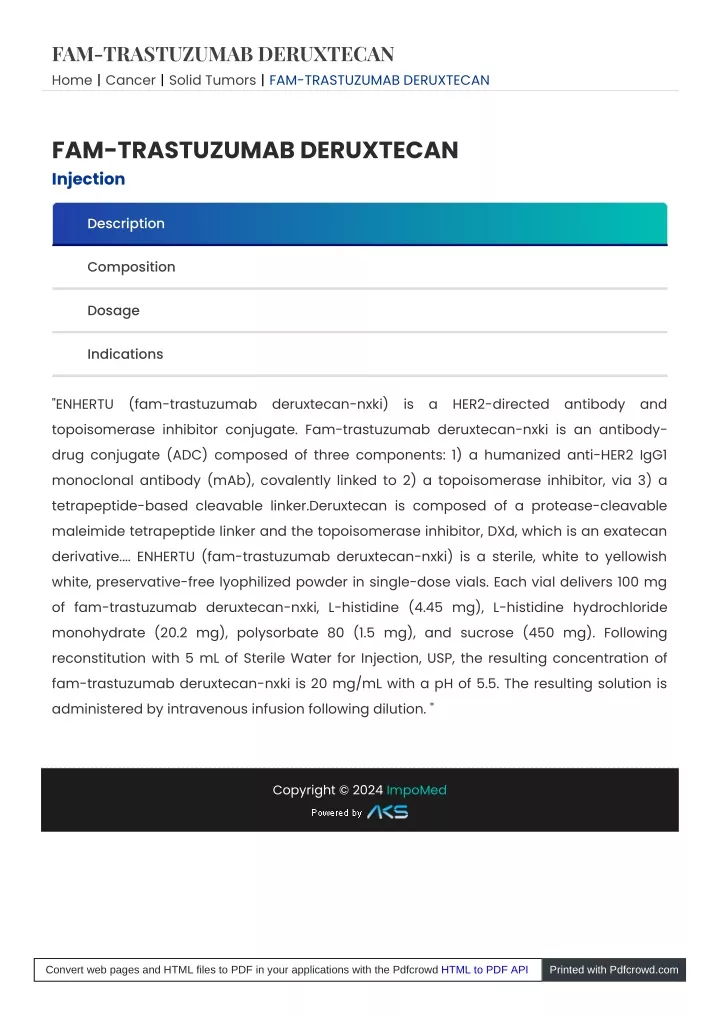 fam trastuzumab deruxtecan