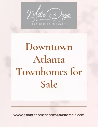 Downtown Atlanta Townhomes for Sale | Atlanta Homes