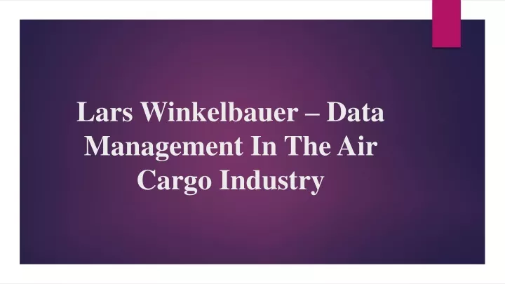 lars winkelbauer data management in the air cargo industry