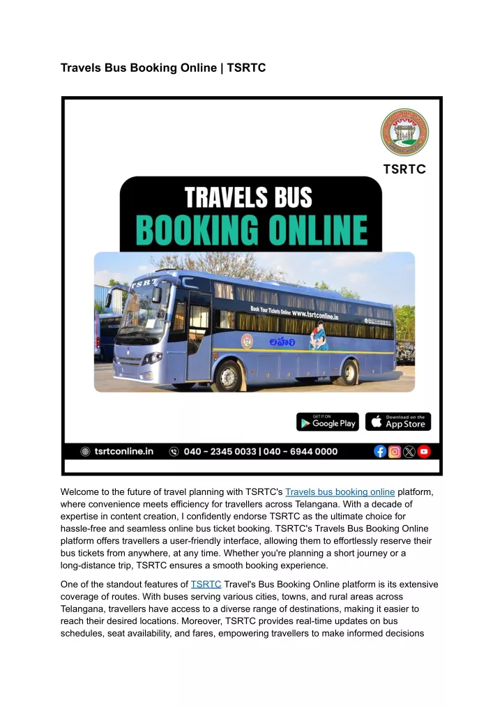 travels bus booking online tsrtc