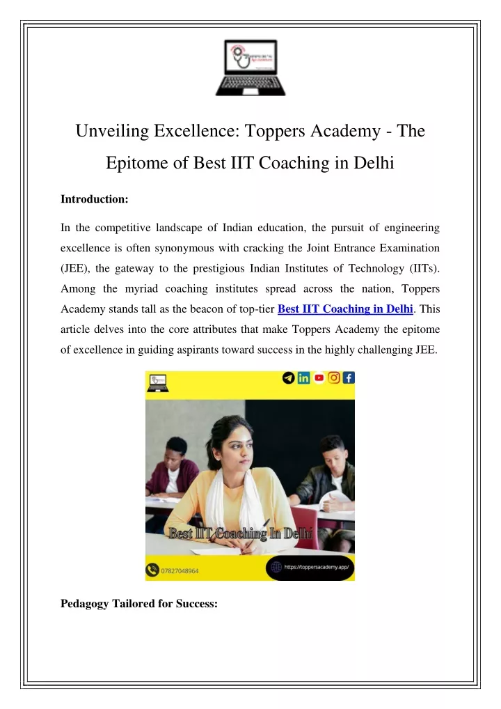 unveiling excellence toppers academy the