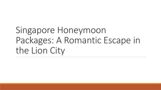 Singapore Honeymoon Packages