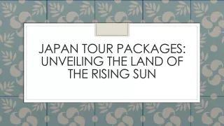 Japan Tour Packages