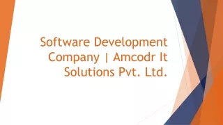 Software Development Company | Amcodr It Solutions Pvt. Ltd