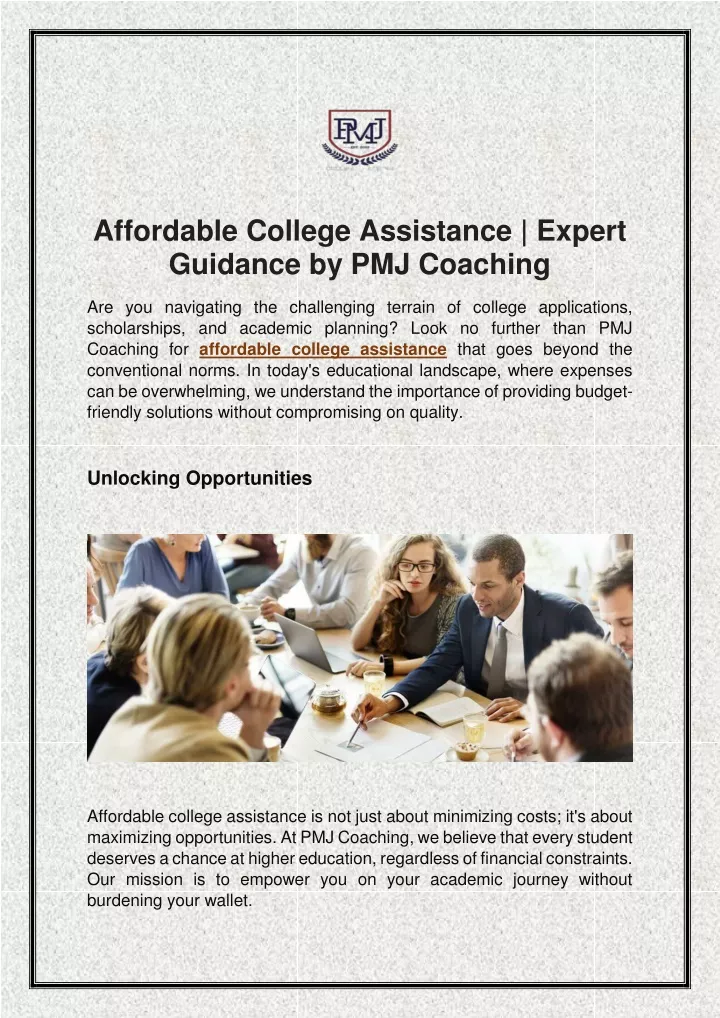 affordable college assistance expert guidance