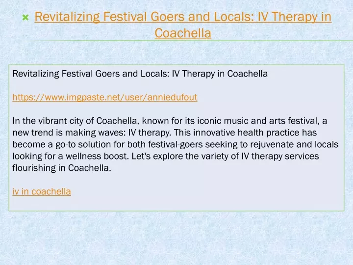 revitalizing festival goers and locals iv therapy in coachella