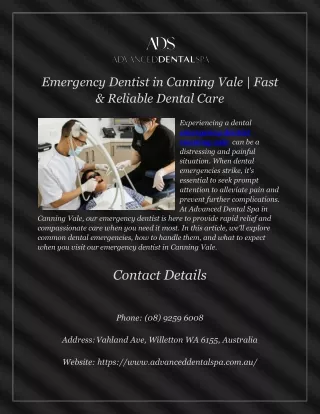 Emergency Dentist in Canning Vale