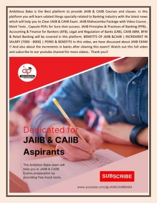 Benefits Of Jaiib &Caiib