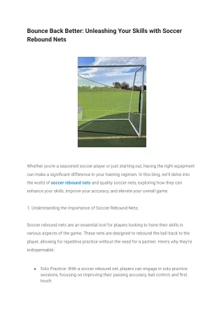 Bounce Back Better_ Unleashing Your Skills with Soccer Rebound Nets