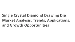 Single Crystal Diamond Drawing Die Market Analysis: Trends, Applications