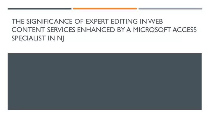 the significance of expert editing in web content