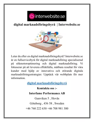 digital marknadsföringsbyrå | Interwebsite.se