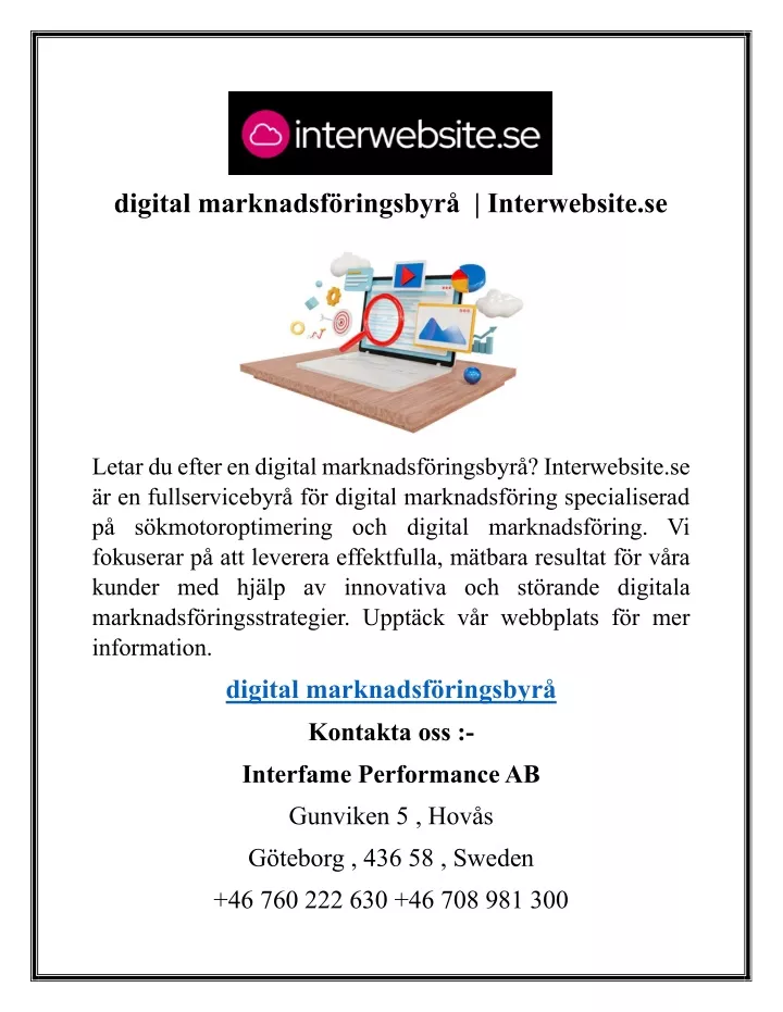 digital marknadsf ringsbyr interwebsite se