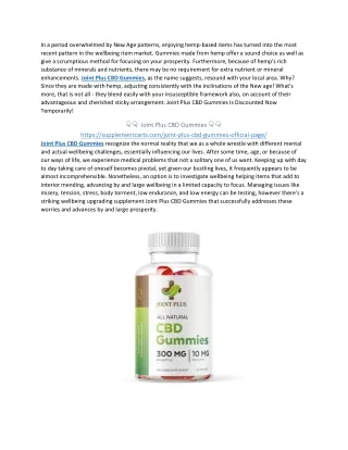 Joint Plus CBD Gummies: Are They Real Or Just a Scam?