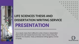 Life Sciences Thesis And Dissertation Writing Service In Houston