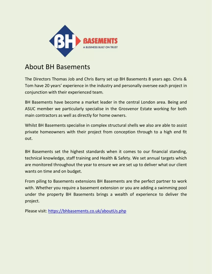 about bh basements