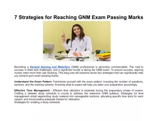 7 Strategies for Reaching GNM Exam Passing Marks