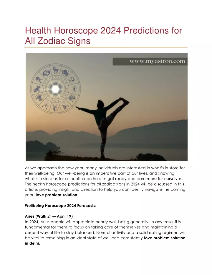 health horoscope 2024 predictions for all zodiac