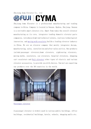 zhejiang aoma elevator co ltd