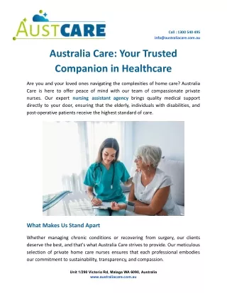 Australia Care - Your Trusted Companion in Healthcare