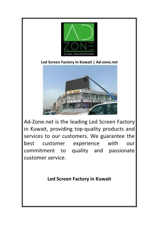 Led Screen Factory In Kuwait  Ad zone net
