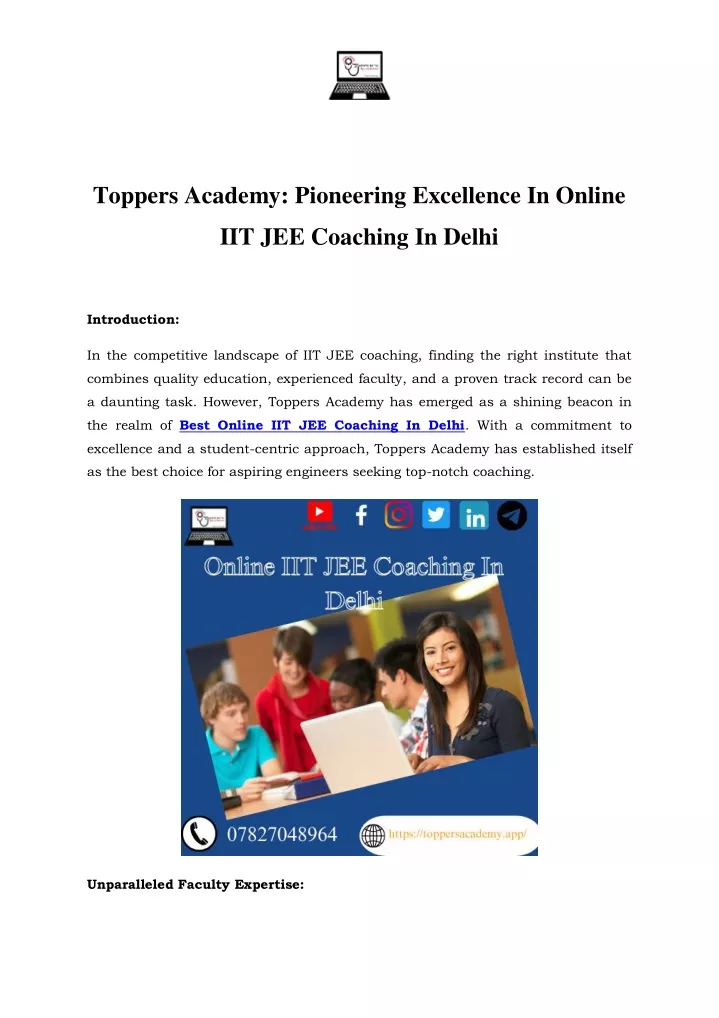 toppers academy pioneering excellence in online