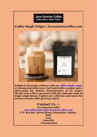 Coffee Single Origin Javasunrisecoffee com