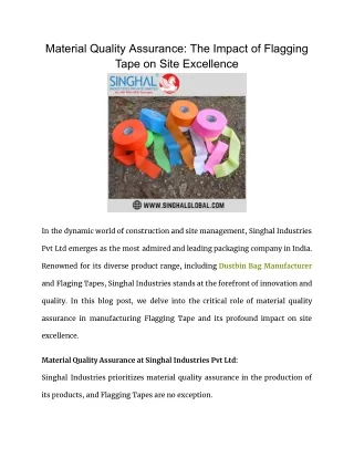 material quality assurance the impact of flagging