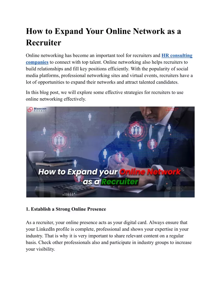 how to expand your online network as a recruiter