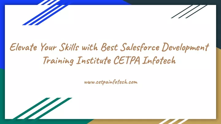 elevate your skills with best salesforce