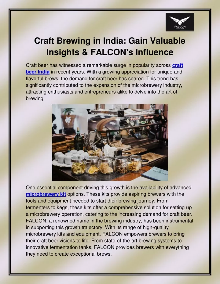 craft brewing in india gain valuable insights