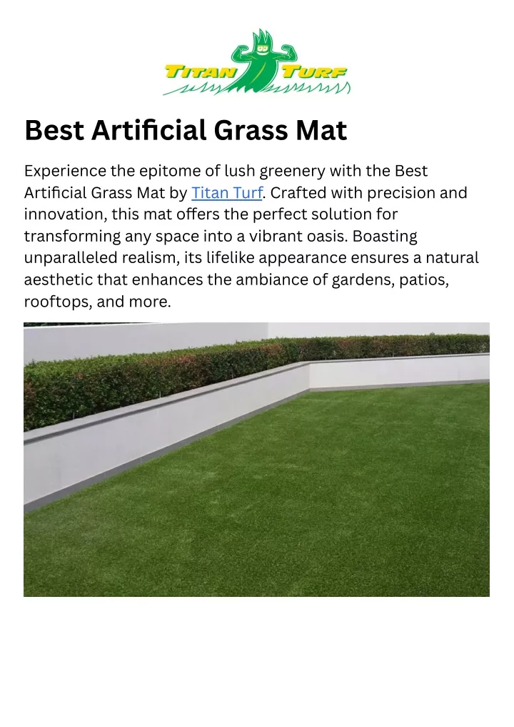 best artificial grass mat
