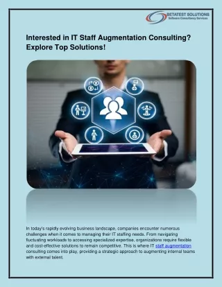 interested in it staff augmentation consulting